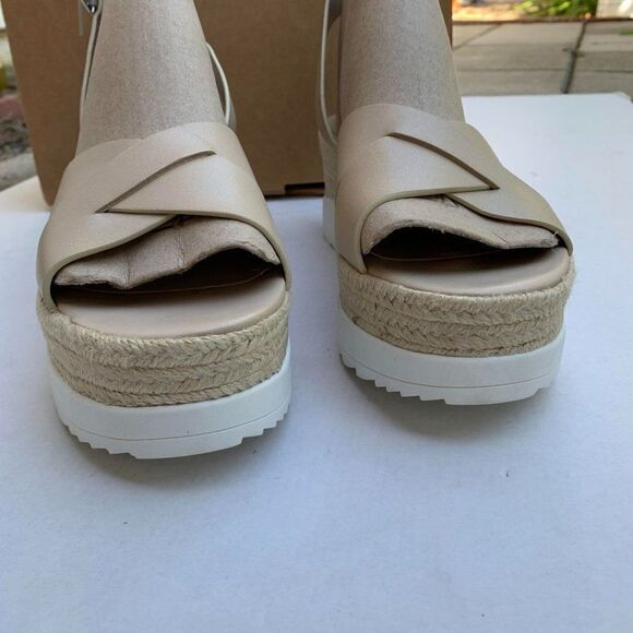 Marc Fisher Womens Zarita Leather Strappy Espadrilles Sz 11M in Cream - Picture 3 of 13